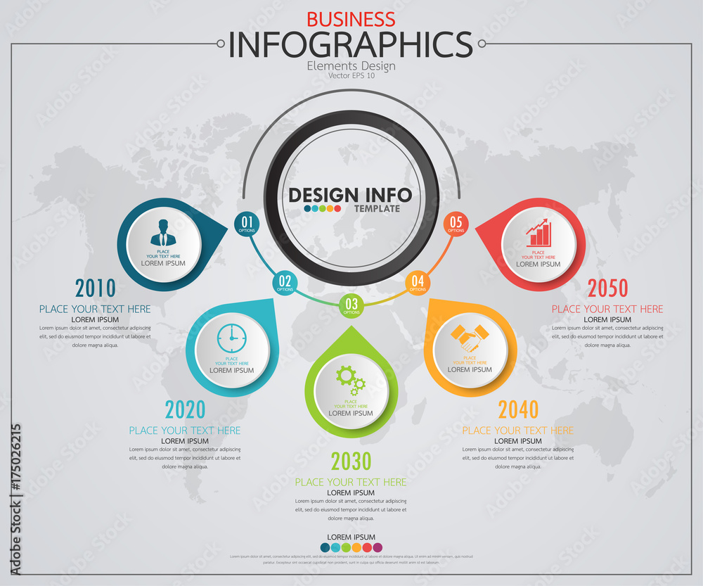 Poster infographic business timeline process chart template. vector modern banner used for presentation and