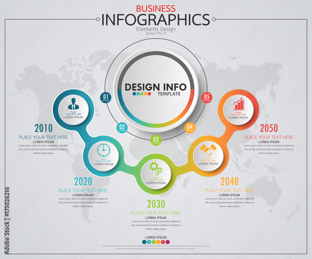 Poster infographic business timeline process chart template. vector modern banner used for presentation and