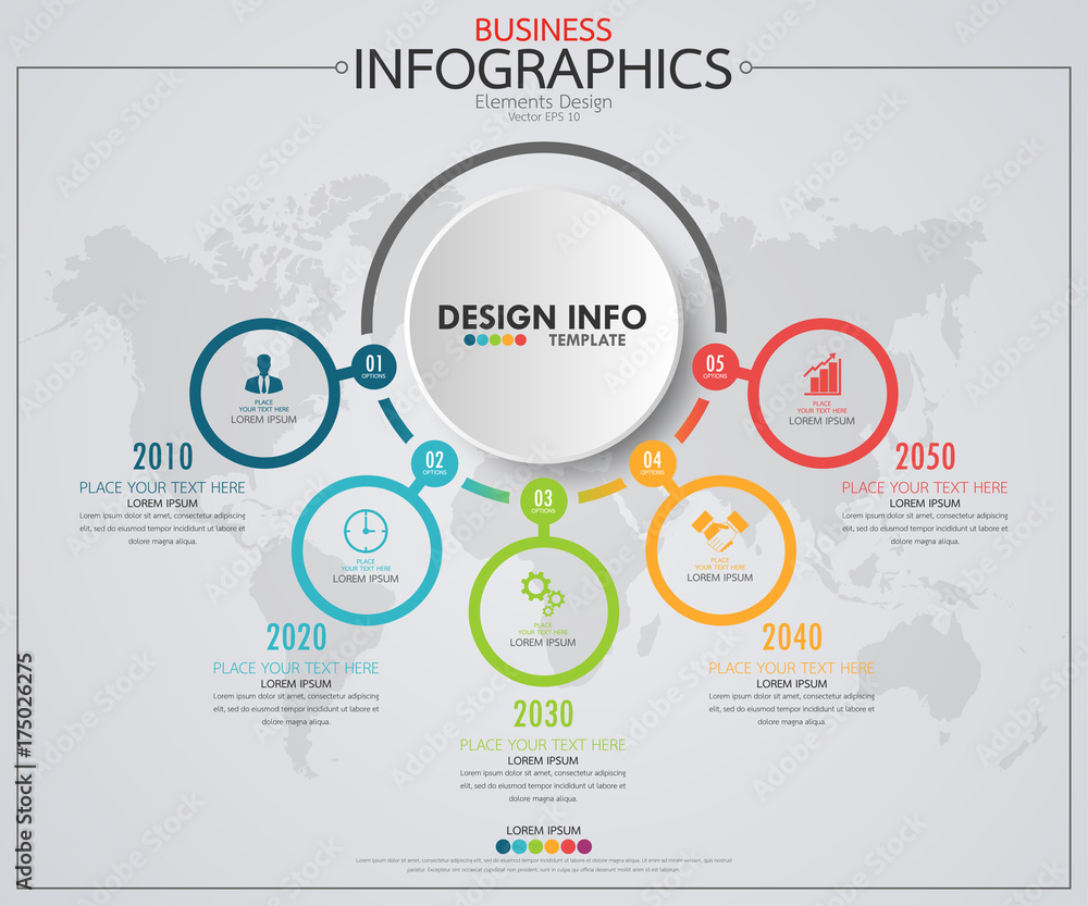 Poster infographic business timeline process chart template. vector modern banner used for presentation and