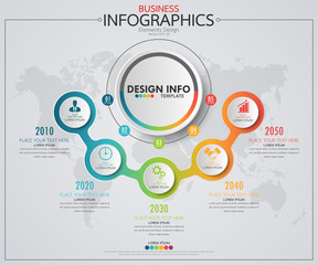 Infographic business timeline process chart template. Vector modern banner used for presentation and workflow layout diagram, web design. Abstract elements of graph options.