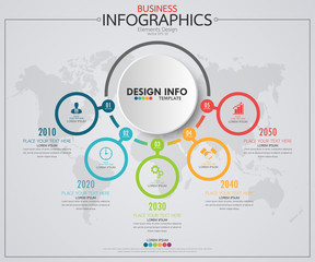 Infographic business timeline process chart template. Vector modern banner used for presentation and workflow layout diagram, web design. Abstract elements of graph options.