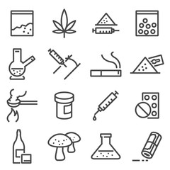 Drugs line icons.