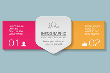 Vector infographic template for diagram, graph, presentation, chart, business concept with 2 options.