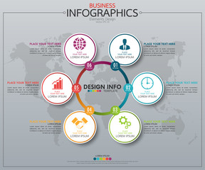 Infographic business timeline process chart template. Vector modern banner used for presentation and workflow layout diagram, web design. Abstract elements of graph options.