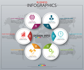 Obraz premium Infographic business timeline process chart template. Vector modern banner used for presentation and workflow layout diagram, web design. Abstract elements of graph options.