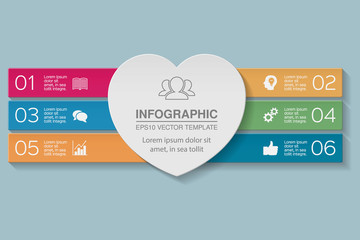Vector infographic template for diagram, graph, presentation, chart, business concept with 6 options.
