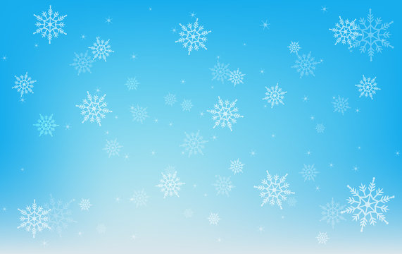 winter snowflake on blue background, Christmas design element concept, vector illustration