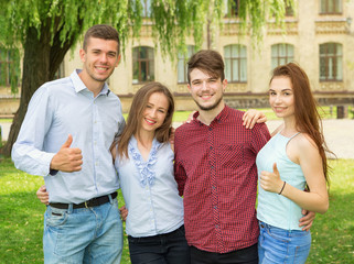 Group of young people. Two men and two women.