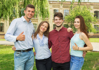 Group of young people. Two men and two women.
