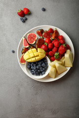 Fruits fresh and healthy on plate