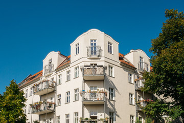 Naklejka premium expensive corner building in berlin