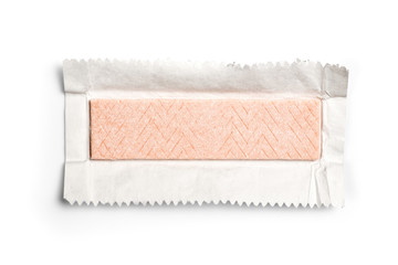 Chewing gum plate wrapped in foil isolated