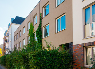 typical berlin townhouses in a row