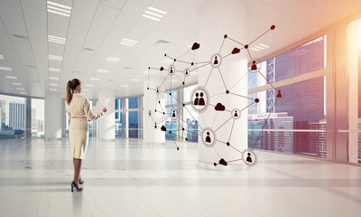 Obraz premium Networking and social communication concept as effective point f