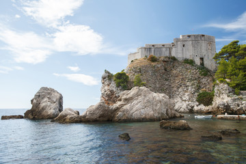 old building of Fort Lovrijenac in Dubrovnik West harbor, Croatia