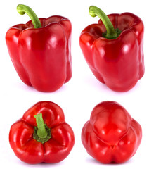 Red Bulgarian pepper isolated on white background