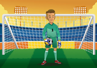 cartoon soccer goalkeeper