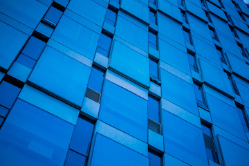 Close-Up of Modern Office Buildings in city of China..