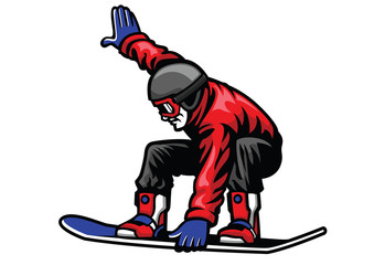 man ride snowboardand doing stunt