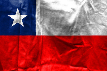 Crumpled flag. Chile.