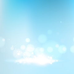 Fototapeta premium Blue bokeh abstract light background. Vector illustartion.