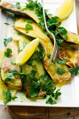 Grilled summer squash and cheese lemon mint