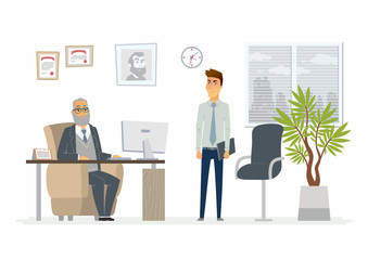 Stressful situation at work - modern cartoon people characters illustration