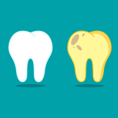 Tooth icon flat vector