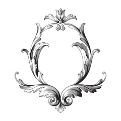 Fototapeta premium Classical baroque ornament vector 