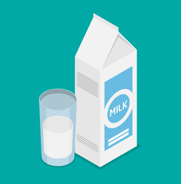Milk flat icon vector isolated on color background