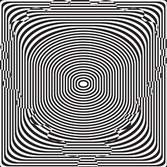 Abstract twisted black and white background. Optical illusion of distorted surface. Twisted stripes. 