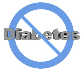 World diabetes day, stop diabetes, blue circle. 3D rendering