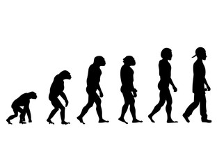 Evolution rapper silhouette on white background
