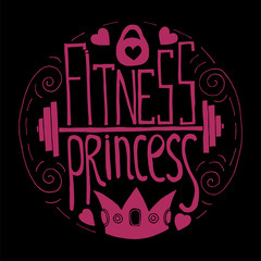 Obraz premium fitness princess hand drawn circle