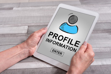 Profile information concept on a tablet