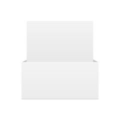 Blank display box mockup isolated on white background - front view. Vector illustration