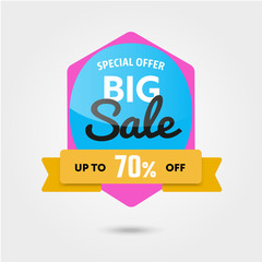 Big sale 70 off template - modern vector illustration