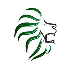 head lion art simple