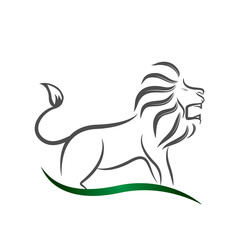 standing lion line art