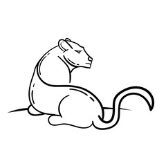 sitting lion art
