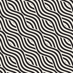 Abstract geometric pattern with wavy lines. Interlacing rounded stripes design. Seamless vector background.
