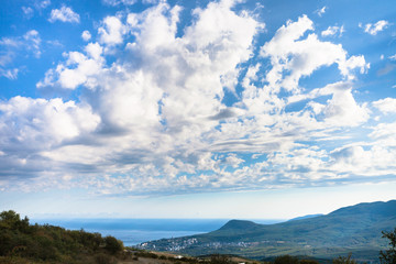 sky over Alushta city on coast of Black sea