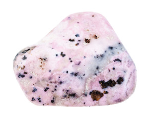 pebble of pink Rhodochrosite gemstone isolated