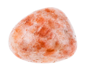 tumbled Andesine gemstone isolated on white