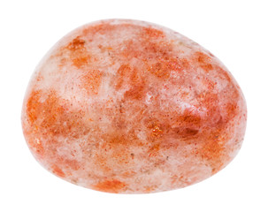 polished Andesine gemstone isolated on white