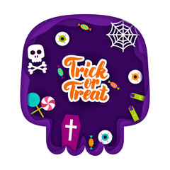 Trick or Treat Papercut Concept