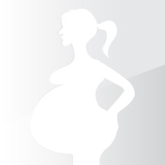 Pregnant woman vector illustration design with paper cut of concept or - Pregnant girl eps 10 clip art - Pregnant sign symbol