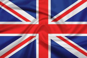 United Kingdom flag with fabric texture.