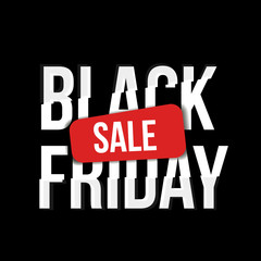 vector banner, poster with black friday lettering inscription on black background. Advertising , discounts and sale promotion design template