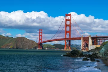 Papier Peint photo Plage de Baker, San Francisco Golden Gate Park and Golden Gate Bridge, San Francisco, California, USA